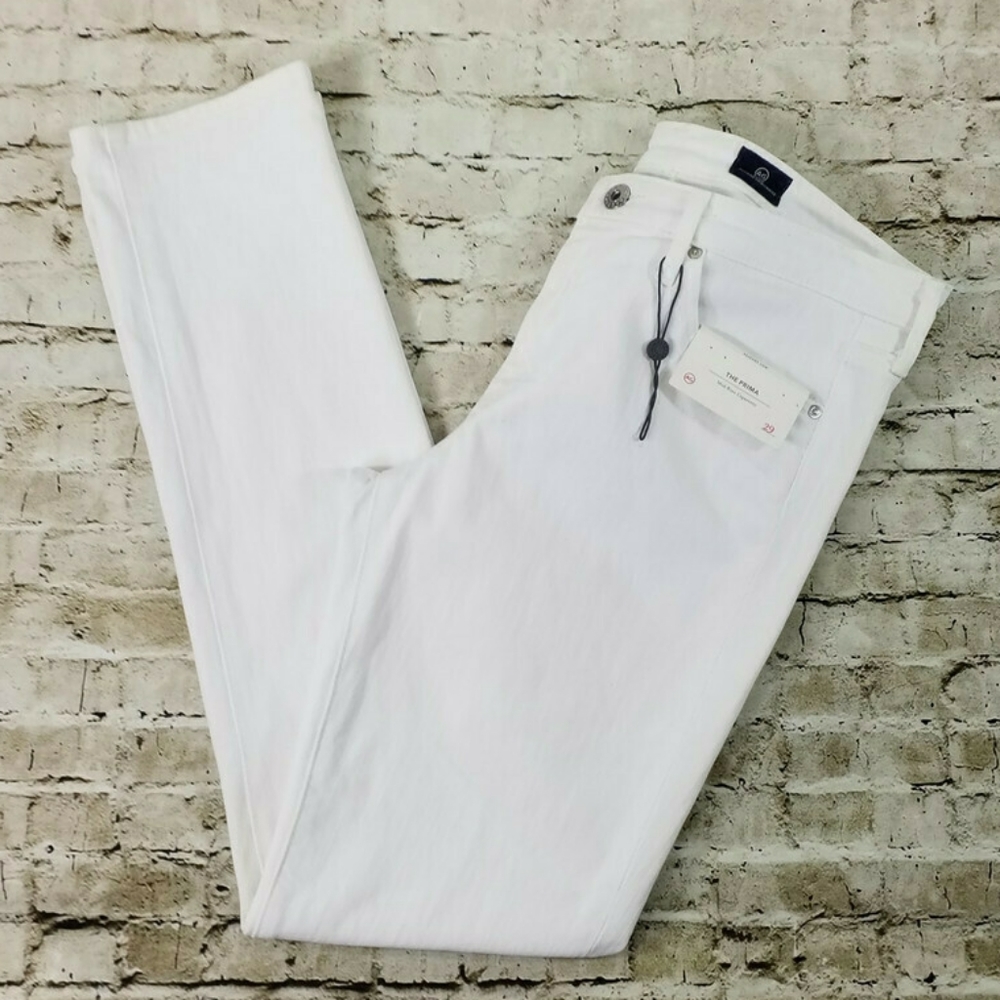 AG Adriano Goldschmied The Prima White Mid Rise Stretch Cigarette Jeans Women 29 - Picture 8 of 16